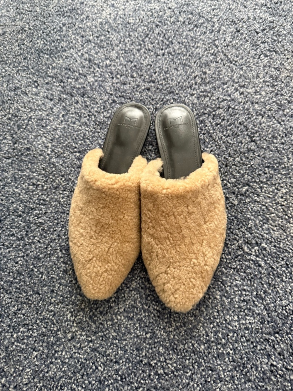 Marc Fisher Cozy Women's Slip-On Mule - Tan Faux Sherpa